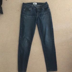 Size 27 dark wash Paige skinny jeans